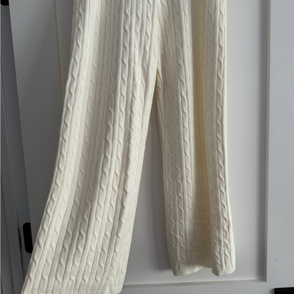 Cable-Knit Sweater Pants